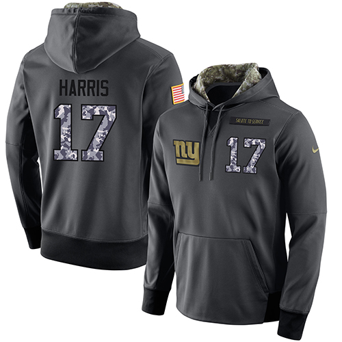 NFL Men's Nike New York Giants #17 Dwayne Harris Stitched Black Anthracite Salute to Service Player Performance Hoodie